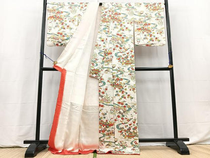 平和屋着物■上質な小紋　松竹梅御所解花文　正絹　逸品　BAAY5976yc