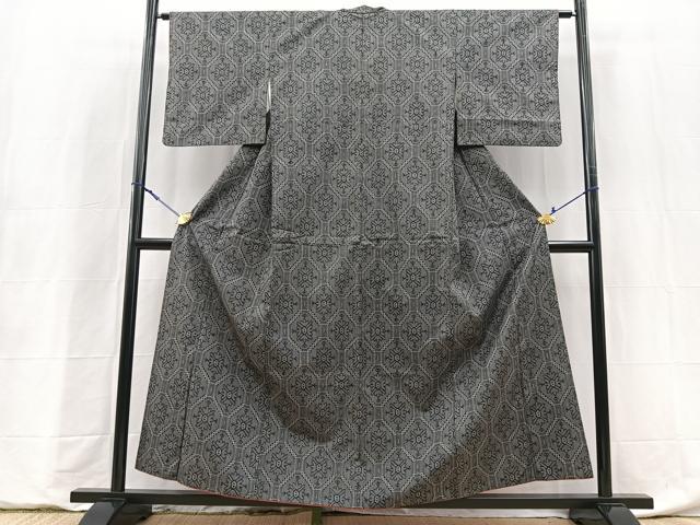 平和屋着物■上質な紬　蜀江花文　正絹　逸品　BAAY5980yc