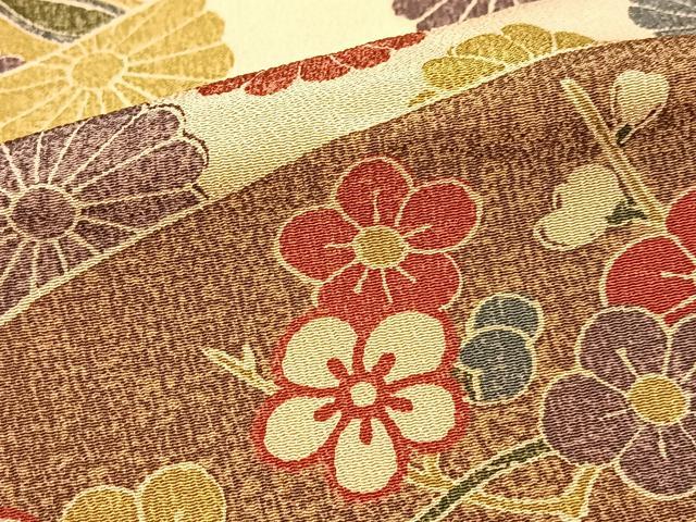 平和屋着物■上質な小紋　吉祥花文　正絹　逸品　未使用　BAAY5981yc