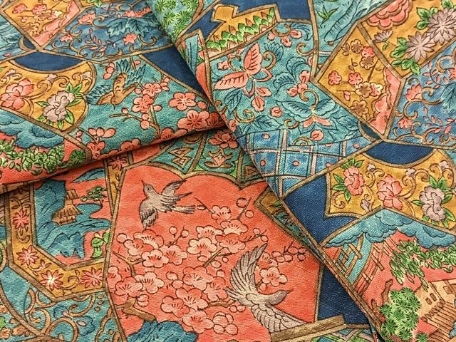 平和屋着物■上質な小紋　陶器動物風景文　正絹　逸品　BAAY5985yc