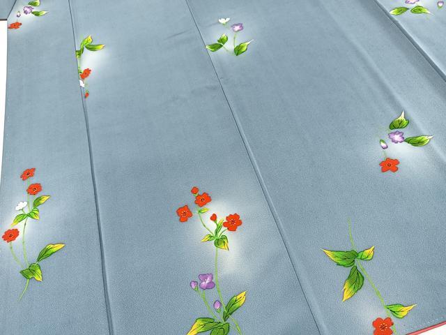 平和屋着物■上質な小紋　草花文　蛍暈し　正絹　逸品　BAAY5986yc