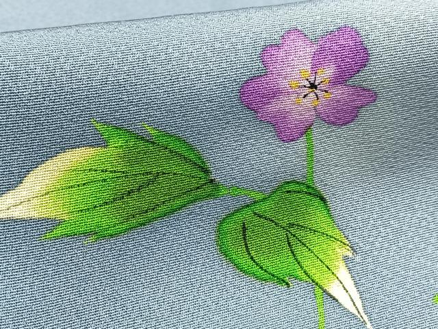 平和屋着物■上質な小紋　草花文　蛍暈し　正絹　逸品　BAAY5986yc