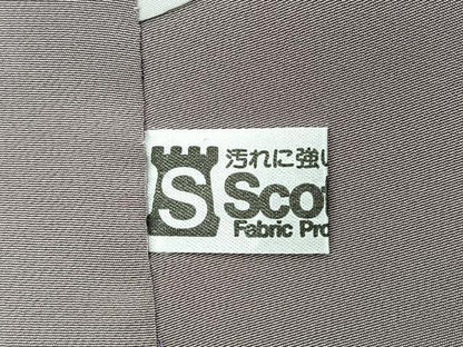 平和屋着物■色留訪問着　枝垂れ柳文　薄鼠色　暈し染め　金彩　正絹　逸品　BAAY5997yc
