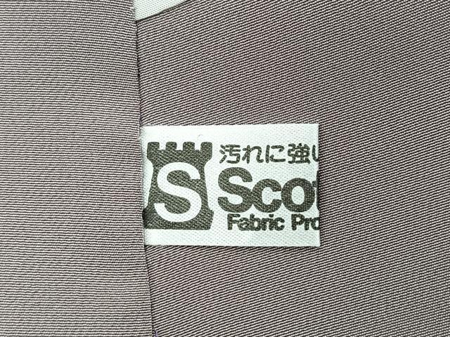 平和屋着物■色留訪問着　枝垂れ柳文　薄鼠色　暈し染め　金彩　正絹　逸品　BAAY5997yc