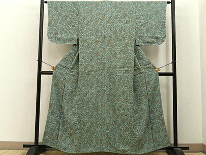 平和屋着物■上質な小紋　更紗花文　正絹　逸品　未使用　BAAY6001hj