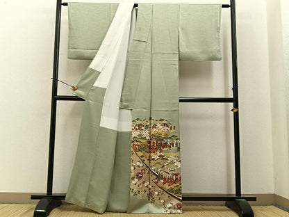 平和屋着物■豪華色留袖　人物御所車花文　暈し染め　金彩　正絹　逸品　BAAY6003hj