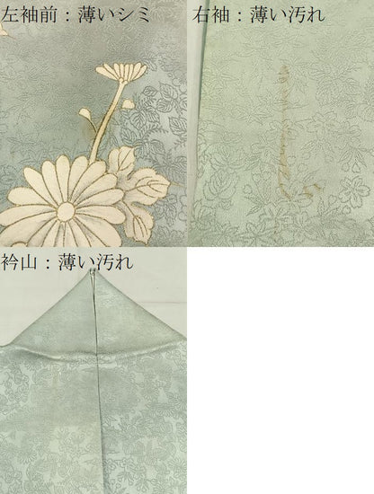 平和屋着物■訪問着　駒刺繍　菊　暈し染め　金彩　正絹　逸品　BAAY6004hj