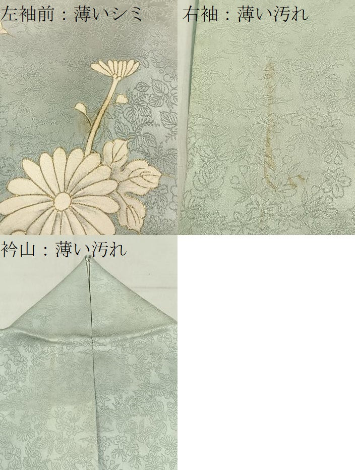 平和屋着物■訪問着　駒刺繍　菊　暈し染め　金彩　正絹　逸品　BAAY6004hj