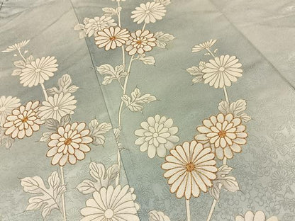 平和屋着物■訪問着　駒刺繍　菊　暈し染め　金彩　正絹　逸品　BAAY6004hj