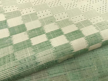 平和屋着物■訪問着　紬地　市松絣文様　正絹　逸品　BAAY6005hj