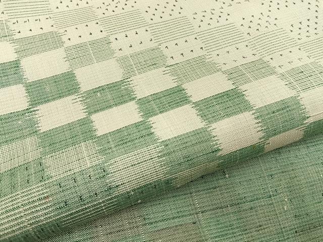 平和屋着物■訪問着　紬地　市松絣文様　正絹　逸品　BAAY6005hj