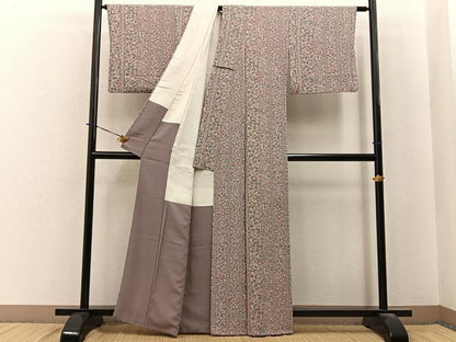 平和屋着物■上質な小紋　更紗花唐草文　正絹　逸品　BAAY6007hj
