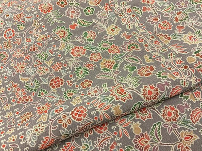 平和屋着物■上質な小紋　更紗花唐草文　正絹　逸品　BAAY6007hj