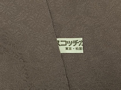 平和屋着物●上質な色無地　花地紋　江戸鼠色　正絹　逸品　BAAY6011hj