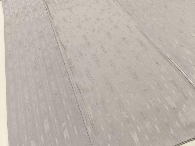 平和屋着物■上質な色無地　竹間道地紋　牡丹鼠色　正絹　逸品　BAAY6012hj