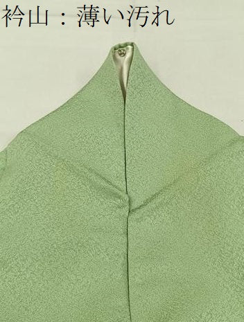 平和屋着物■上質な色無地　霞地紋　柳茶色　正絹　逸品　BAAY6014hj