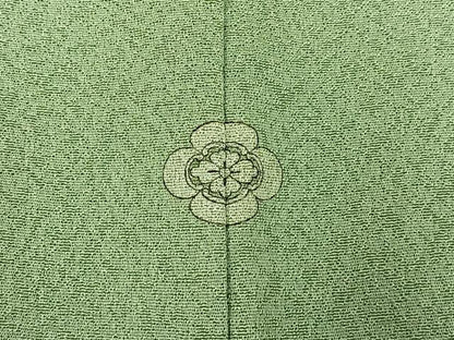 平和屋着物■上質な色無地　霞地紋　柳茶色　正絹　逸品　BAAY6014hj