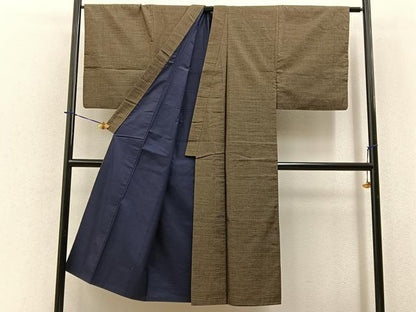 平和屋着物■男性　本場大島紬　80亀甲　総詰め　正絹　逸品　BAAY6017hj