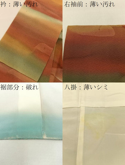 平和屋着物■上質な小紋　霞文　暈し染め　正絹　逸品　BAAY6022hj