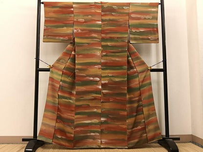 平和屋着物■上質な小紋　霞文　暈し染め　正絹　逸品　BAAY6022hj