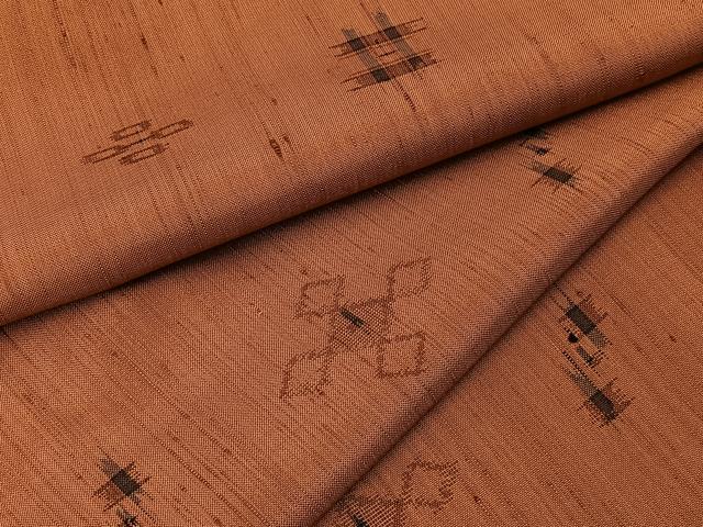 平和屋着物●上質な紬　琉球絣文様　正絹　逸品　BAAY6023hj