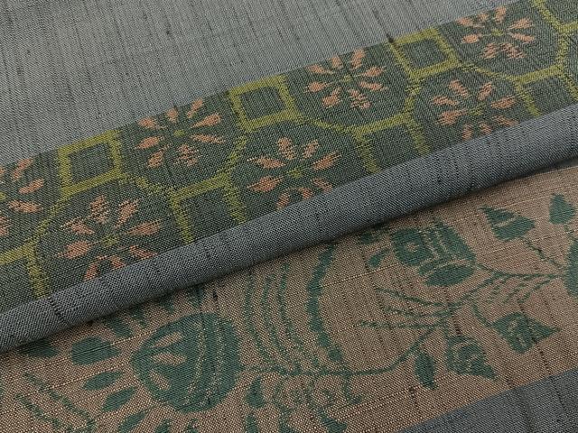 平和屋着物●上質な紬　琉球絣文様　正絹　逸品　BAAY6024hj