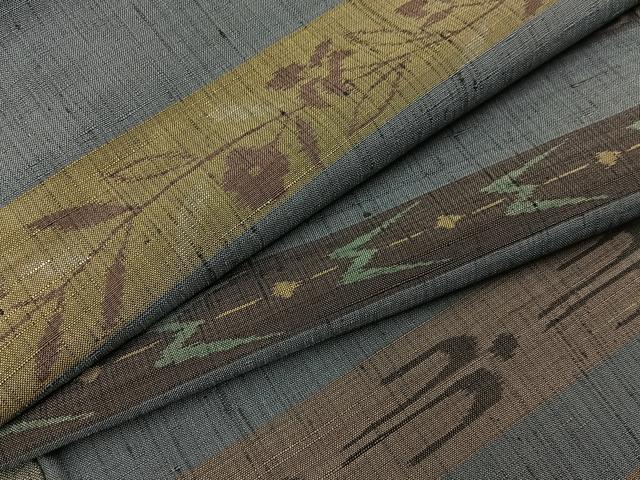 平和屋着物●上質な紬　琉球絣文様　正絹　逸品　BAAY6024hj