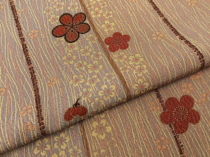 平和屋着物■上質な小紋　梅間道　金彩　正絹　逸品　BAAY6027hj