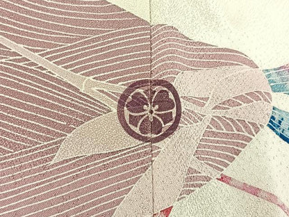 平和屋着物●訪問着　作家物　流水草花文　正絹　逸品　BAAY6030hj