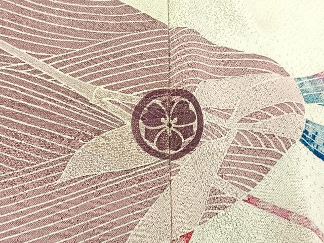 平和屋着物●訪問着　作家物　流水草花文　正絹　逸品　BAAY6030hj