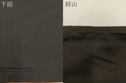 平和屋着物●本場縞大島紬　色無地　赤墨色　正絹　逸品　BAAY6032hj