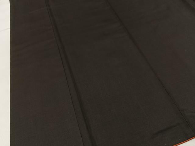 平和屋着物●本場縞大島紬　色無地　赤墨色　正絹　逸品　BAAY6032hj