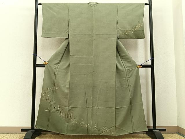 平和屋着物■訪問着　枝葉文　暈し染め　金彩　正絹　逸品　BAAY6034hj