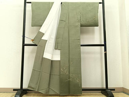 平和屋着物■訪問着　枝葉文　暈し染め　金彩　正絹　逸品　BAAY6034hj