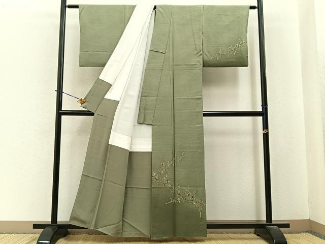 平和屋着物■訪問着　枝葉文　暈し染め　金彩　正絹　逸品　BAAY6034hj