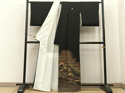 平和屋着物■豪華黒留袖　作家物　石庭　金彩　正絹　逸品　BAAY6036hj