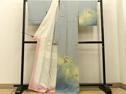 平和屋着物■訪問着　花筏　暈し染め　金銀彩　正絹　逸品　BAAY6040hj