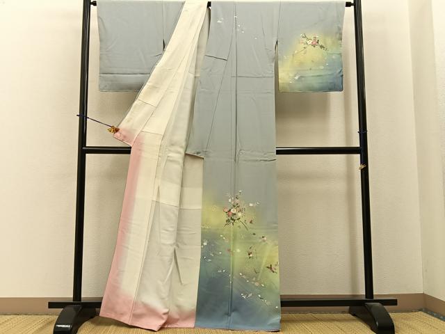 平和屋着物■訪問着　花筏　暈し染め　金銀彩　正絹　逸品　BAAY6040hj