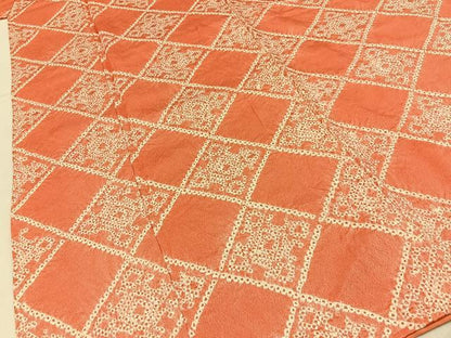 平和屋着物■上質な小紋　総絞り　菱文様　正絹　逸品　BAAY6045hj