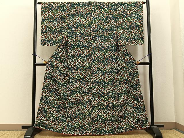 平和屋着物■上質な小紋　草花文　金彩　正絹　逸品　BAAY6046hj