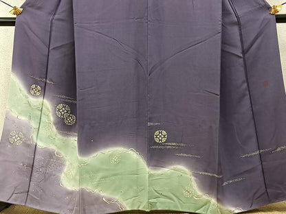 平和屋着物●訪問着　作家物　刺繍　十二単衣　暈し染め　金彩　正絹　逸品　BAAY6047hj