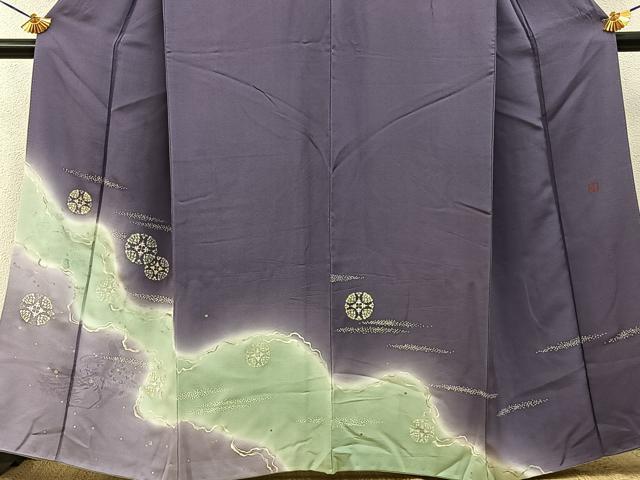 平和屋着物●訪問着　作家物　刺繍　十二単衣　暈し染め　金彩　正絹　逸品　BAAY6047hj