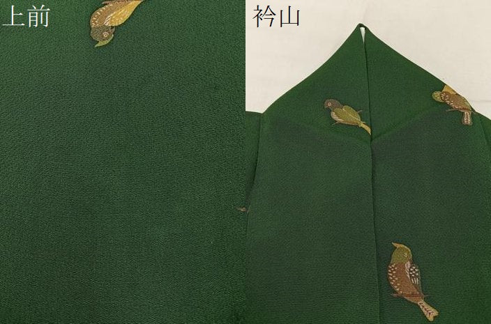 平和屋着物●上質な小紋　休み鳥　鬼しぼ縮緬　正絹　逸品　BAAY6050hj