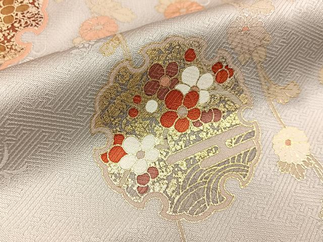 平和屋着物■訪問着　雪輪草花文　暈し染め　金銀彩　正絹　逸品　BAAY6051hj