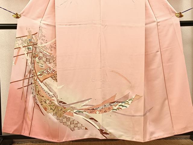 平和屋着物■訪問着　几帳宝尽くし花文　暈し染め　金銀彩　正絹　逸品　BAAY6052hj