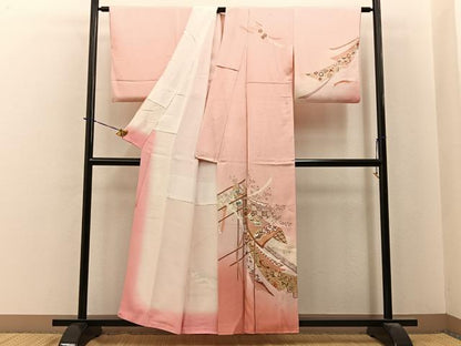 平和屋着物■訪問着　几帳宝尽くし花文　暈し染め　金銀彩　正絹　逸品　BAAY6052hj