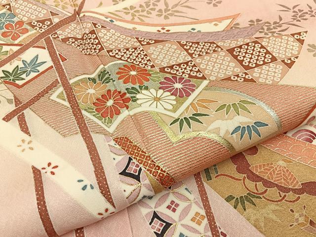 平和屋着物■訪問着　几帳宝尽くし花文　暈し染め　金銀彩　正絹　逸品　BAAY6052hj