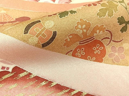 平和屋着物■訪問着　几帳宝尽くし花文　暈し染め　金銀彩　正絹　逸品　BAAY6052hj