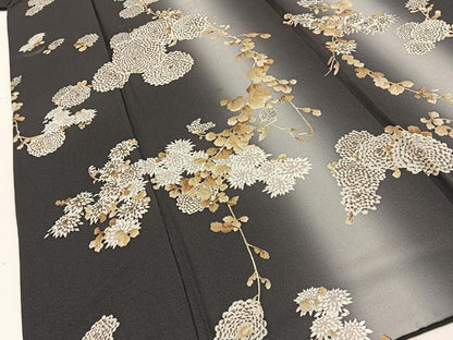 平和屋着物●上質な小紋　草花文　暈し染め　正絹　逸品　BAAY6059hj