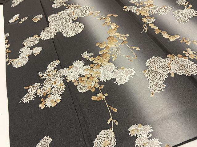 平和屋着物●上質な小紋　草花文　暈し染め　正絹　逸品　BAAY6059hj